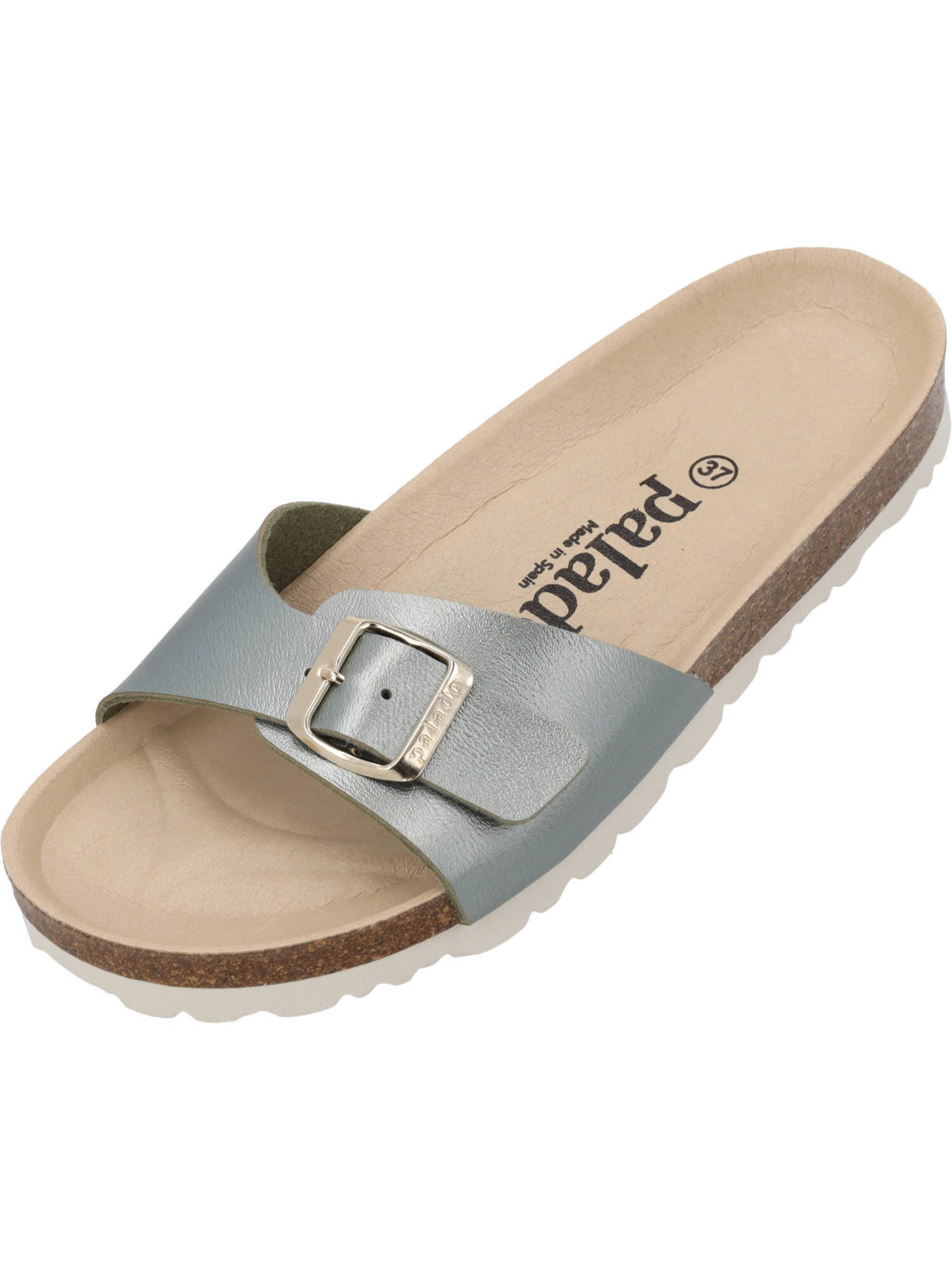 Palado - Zapatos abiertos 'Malta Metallic' en verde: frente