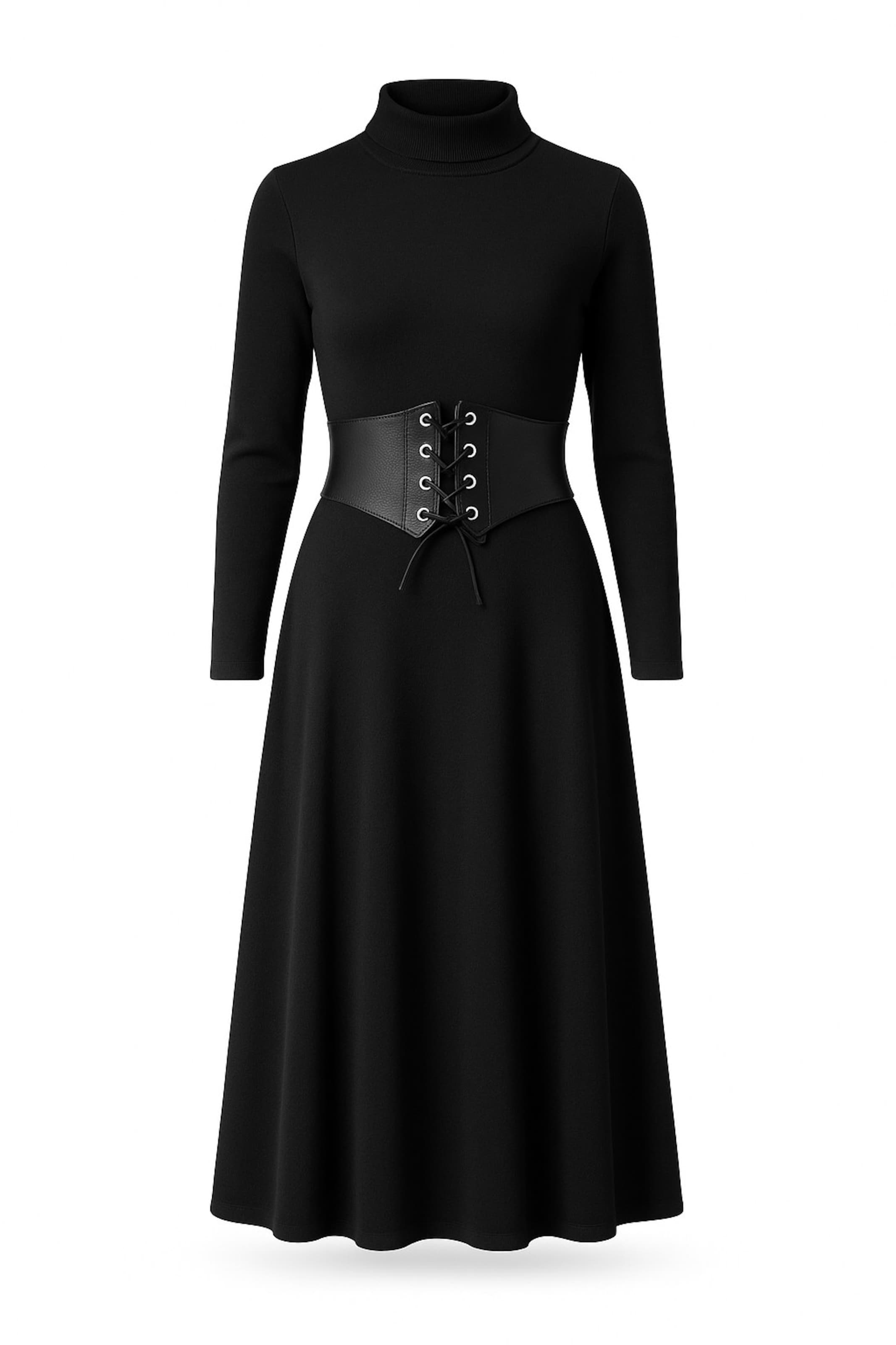 WOMAN VISION Strickkleid in schwarz, Produktansicht