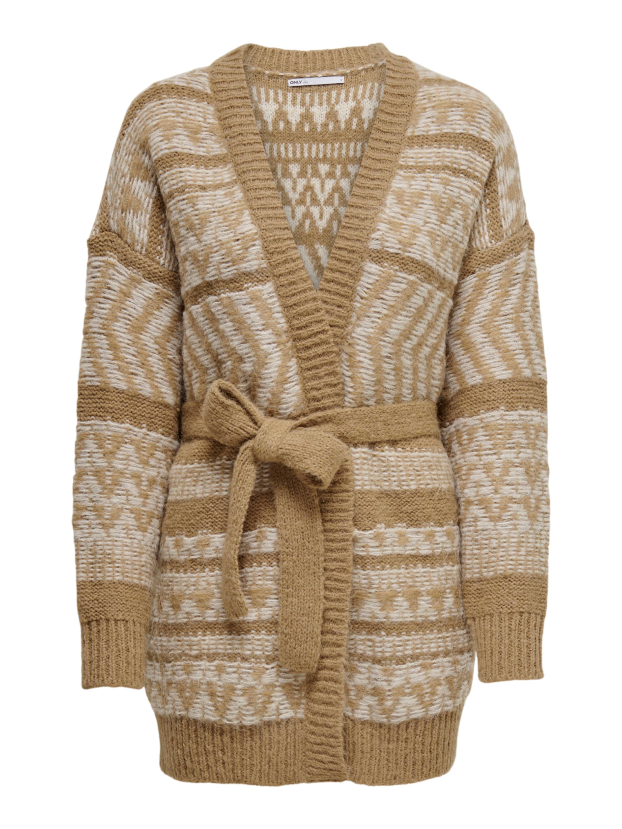 ONLY Плетена жилетка в бежово: отпред