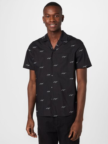 HUGO Red Regular fit Button Up Shirt 'Ellino' in Black: front