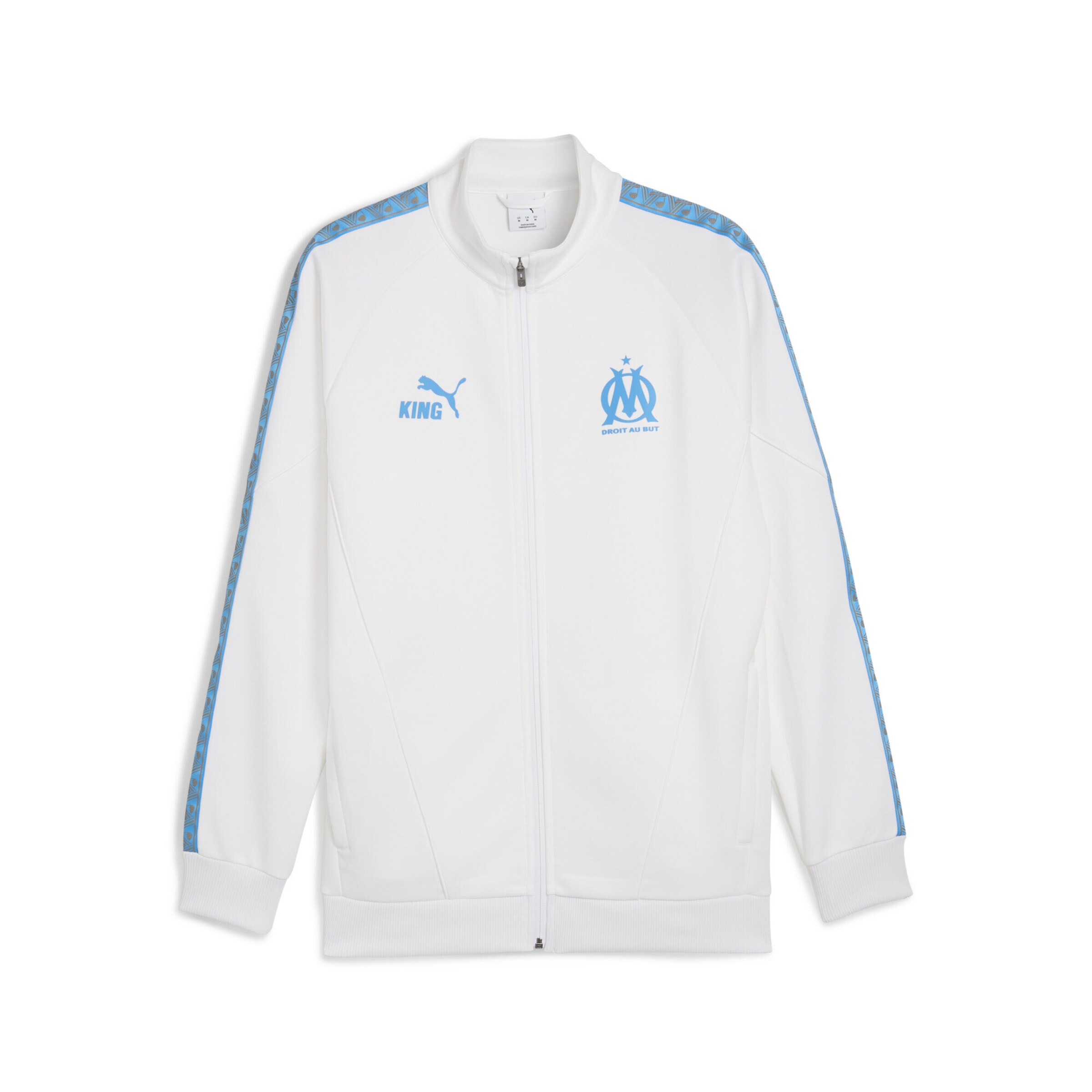 PUMA Sportsweatjacke 'Olympique de Marseille King Anthem' in Weiß: Vorderseite