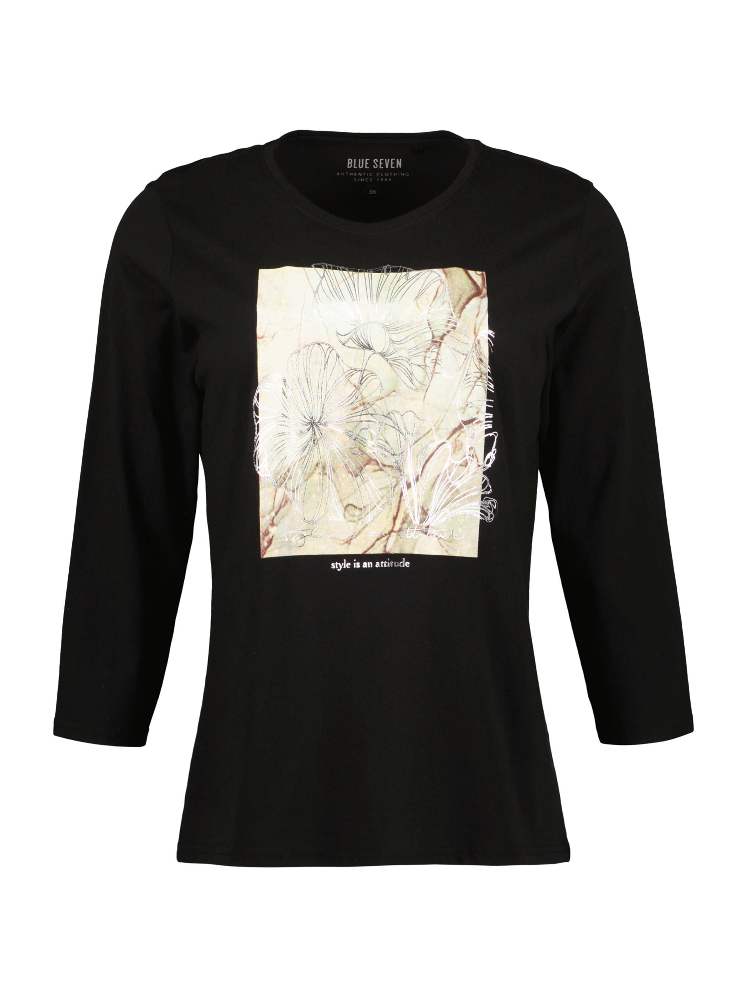 BLUE SEVEN - Camiseta en negro: frente