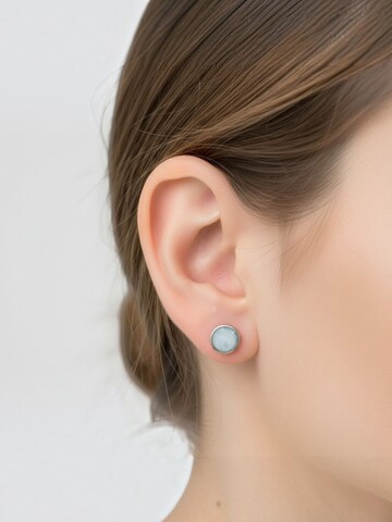 Sergio Engel Earrings 'Beach Ohrring 04 - Wasserfester Naturstein-Ohrstecker in Edelstahl' in White