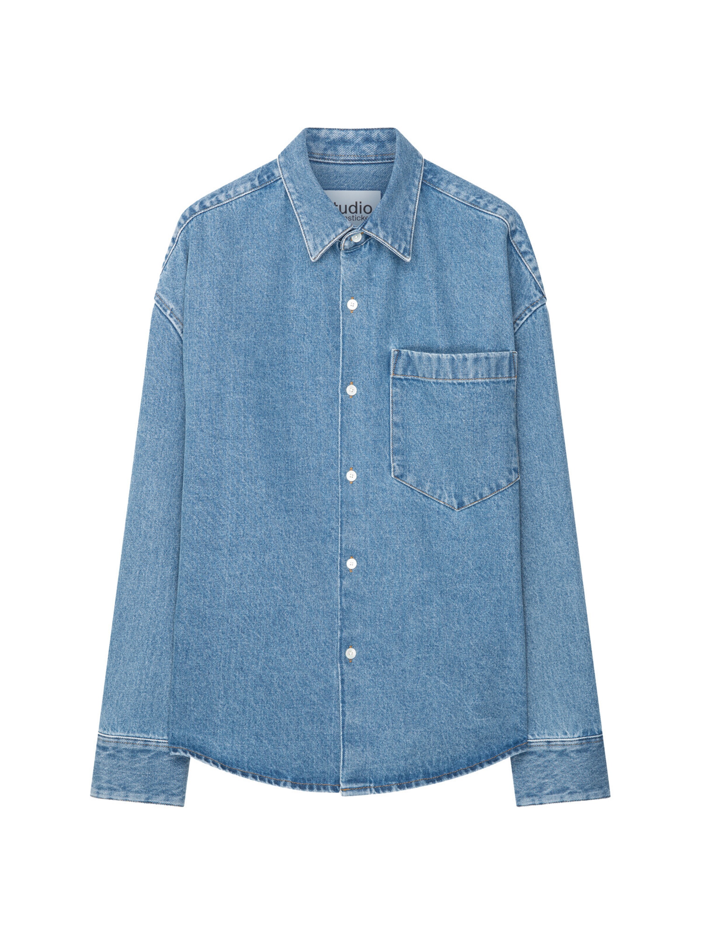Studio Seidensticker Button Up Shirt in Blue denim, Item view
