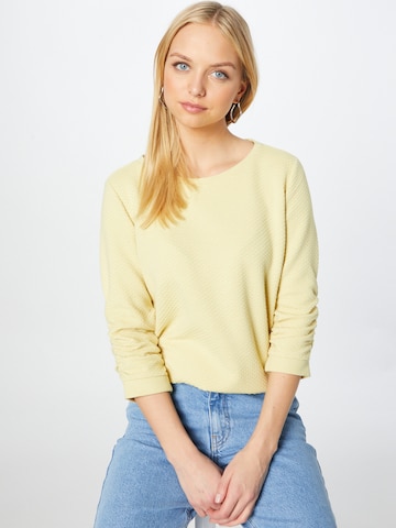TOM TAILORSweater majica - žuta boja: prednji dio