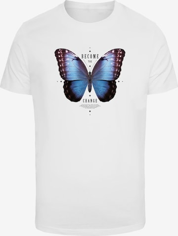 T-Shirt ' Become the Change' Mister Tee en blanc : devant