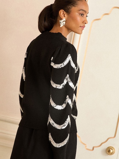 love & roses Jersey en XS en negro / plata, Vista del producto