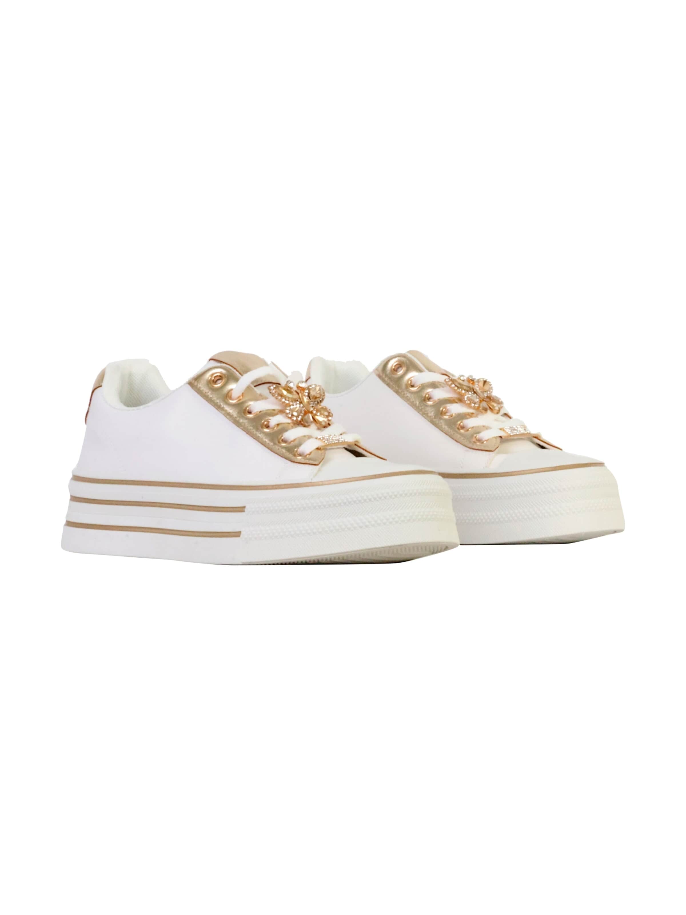 Chaussure de sport à lacets Super Mode en or