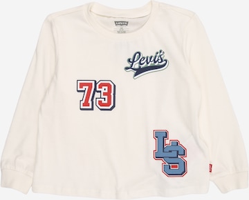 balta Levi's Kids Marškinėliai 'LEVI AND DOG IN CAR': priekis