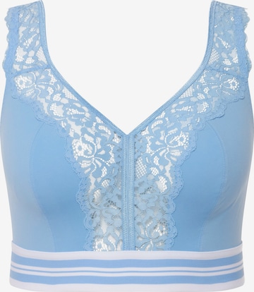 Ulla Popken Bralette Bra in Blue: front