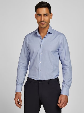 HECHTER PARIS Slim fit Overhemd in Blauw: voorkant