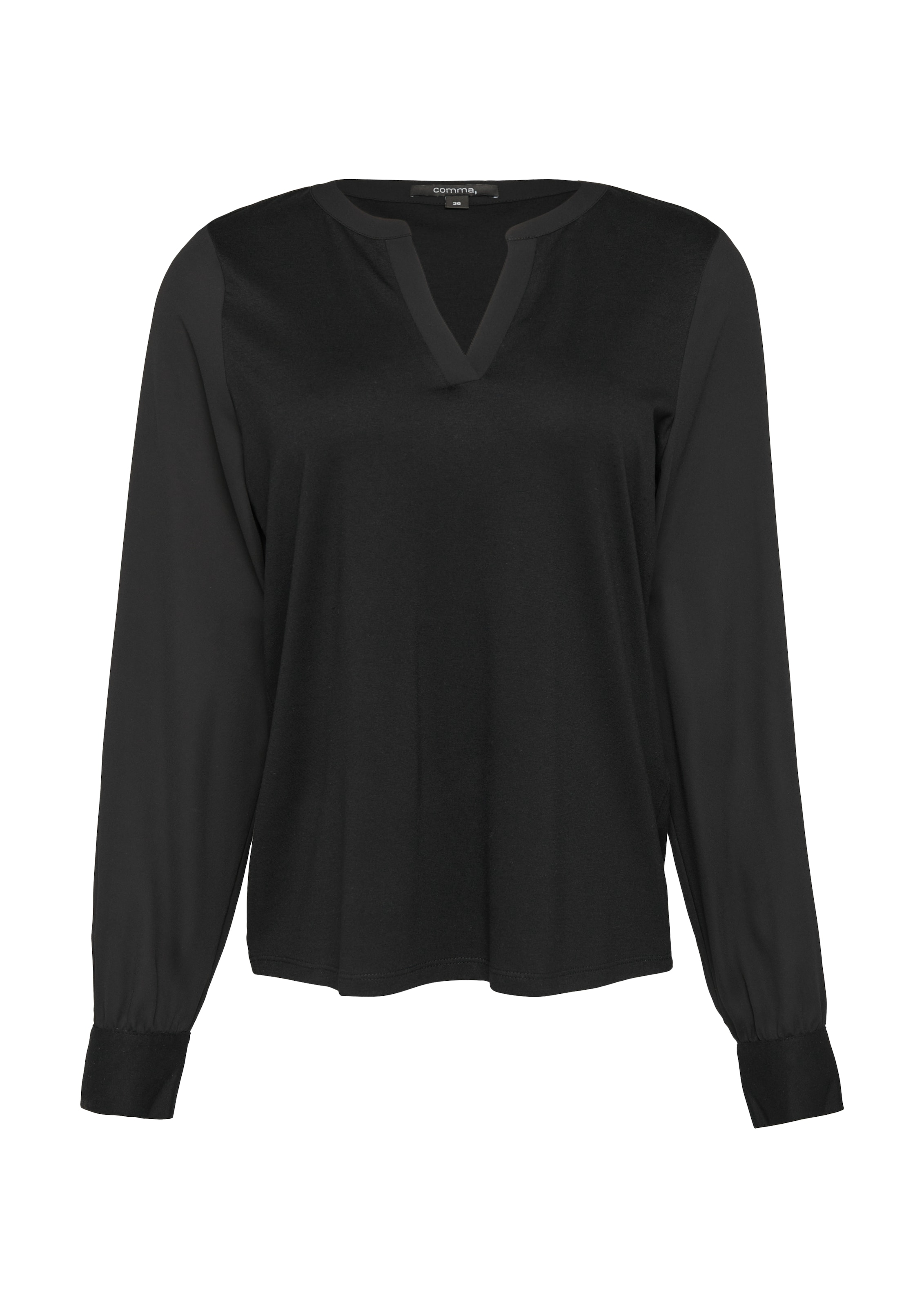 Maglietta di COMMA in nero: frontale