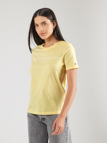 TOMMY HILFIGER Тениска в жълто: отпред