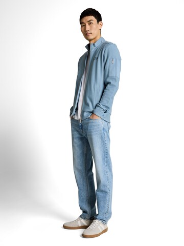 TOM TAILOR Zip-Up Hoodie in Blue