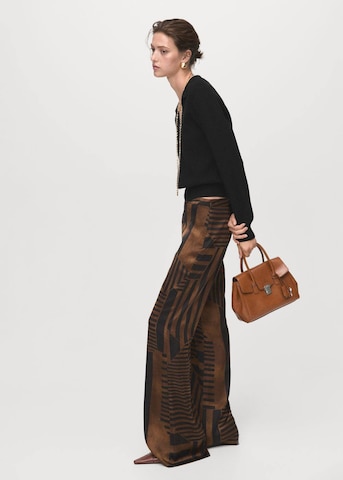 MANGO Wide Leg Hose 'Trini' in Braun