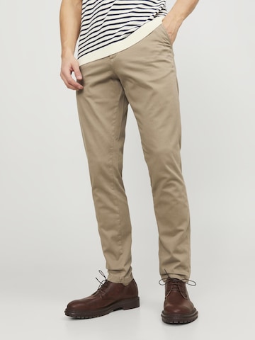 JACK & JONES Slim fit Chino trousers 'JJIMarco JJBowie' in Beige: front