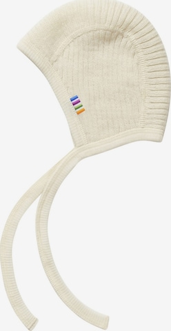 JOHA Beanie 'Rippstrickmütze aus Merinowolle' in White: front