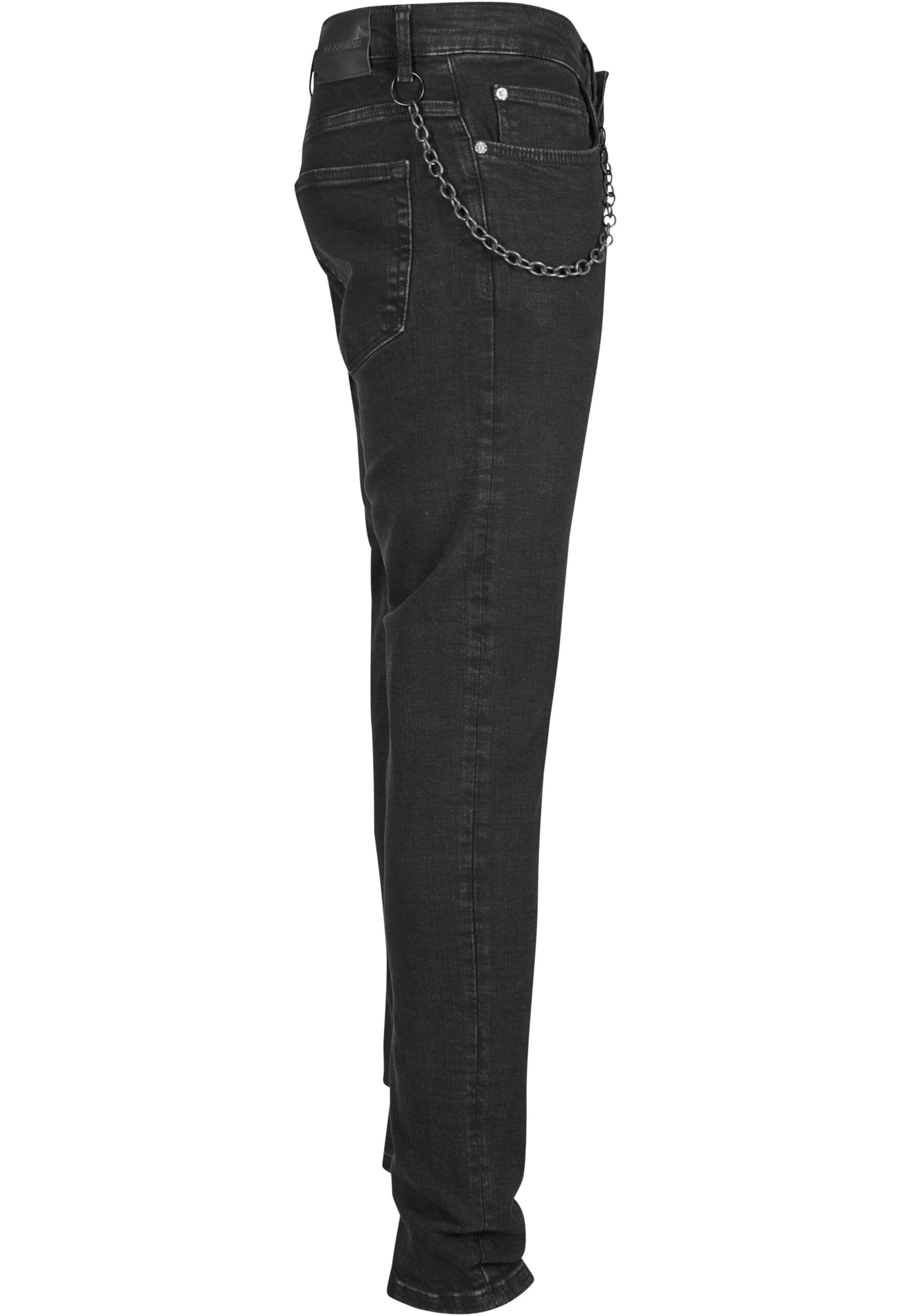 2Y Premium Tapered Jeans in Zwart