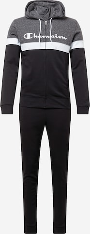 Champion Authentic Athletic Apparel Sweatsuit in Black: front