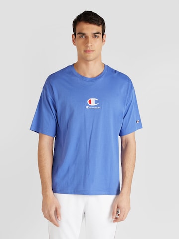 Tricou de la Champion Authentic Athletic Apparel pe albastru: față