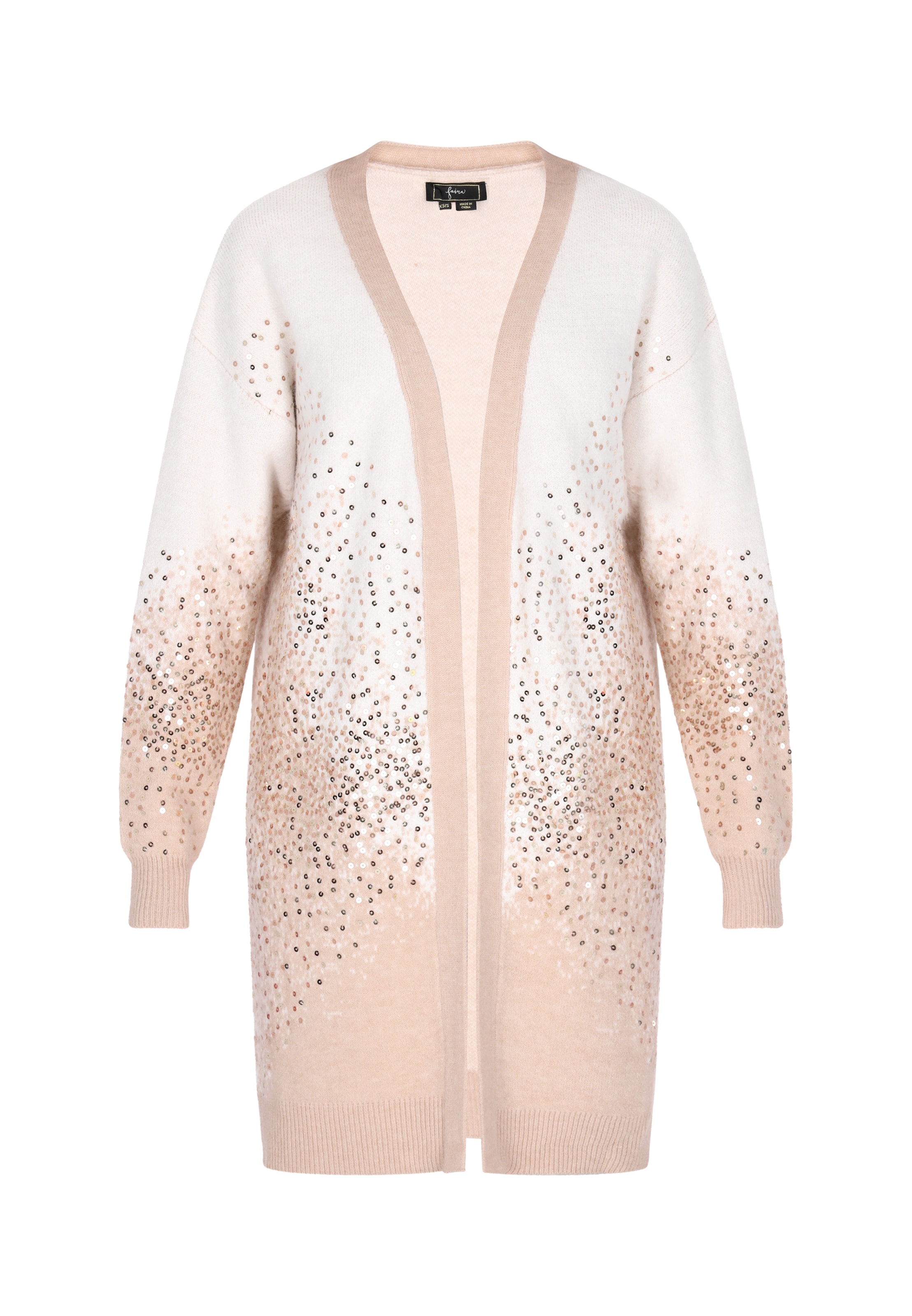 Geacă tricotată de la faina pe bej: față