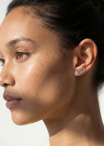 PURELEI - Pendientes 'Rosa Cuore' en plata: frente