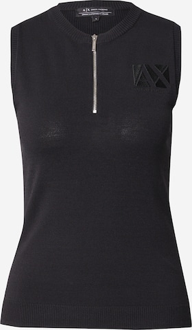 ARMANI EXCHANGE Knitted Top in Black: front