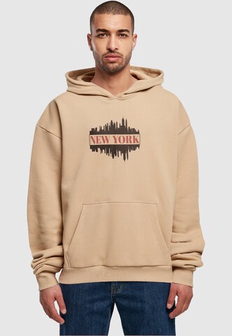 Merchcode Sweatshirt 'New York' in Beige: front