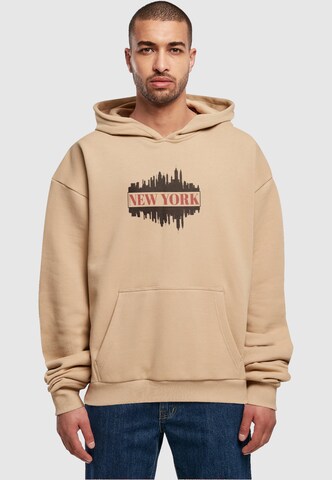 Merchcode Sweatshirt 'New York' in Beige: predná strana