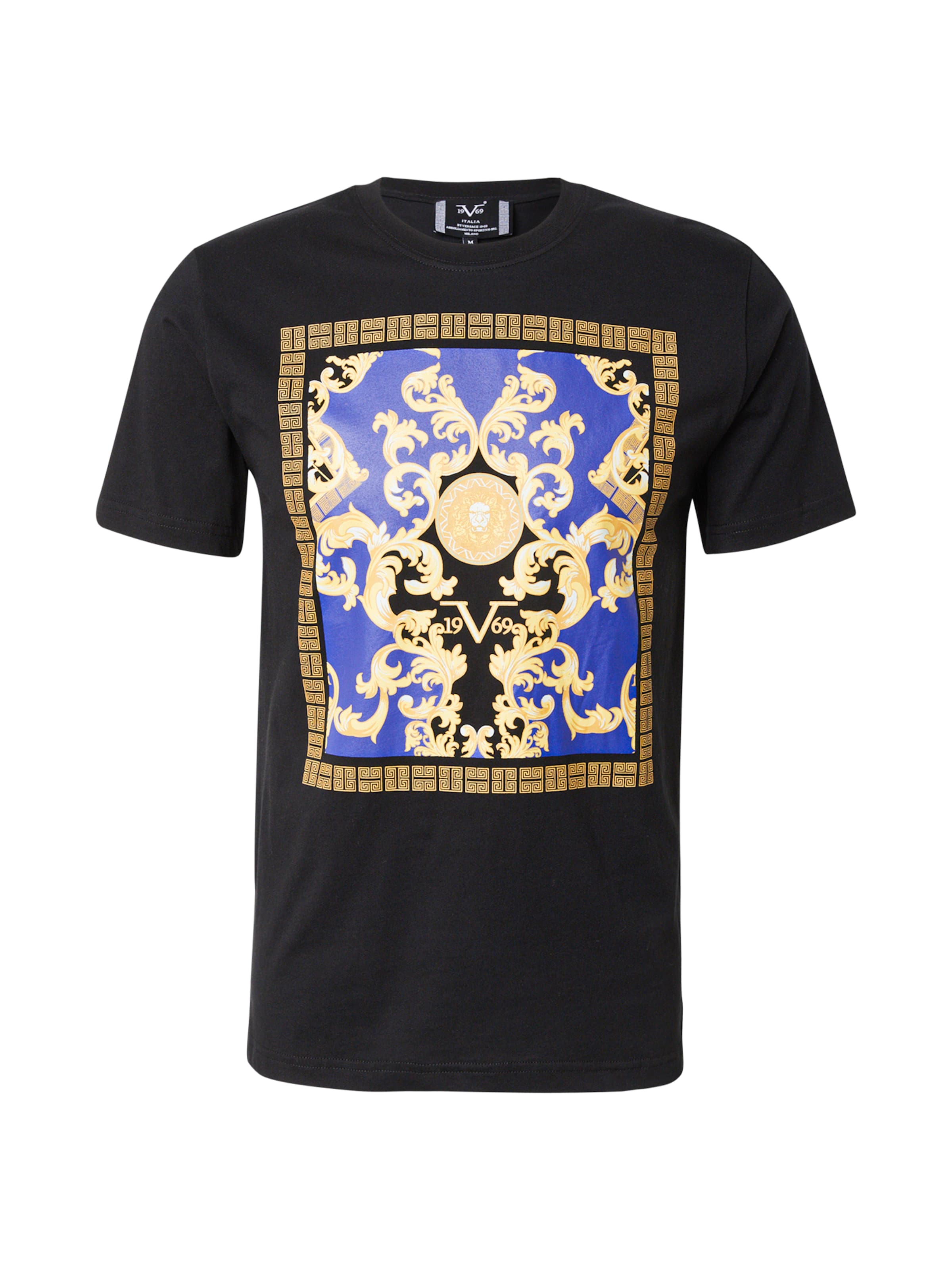 juoda 19V69 ITALIA Marškinėliai 'Rafael': priekis
