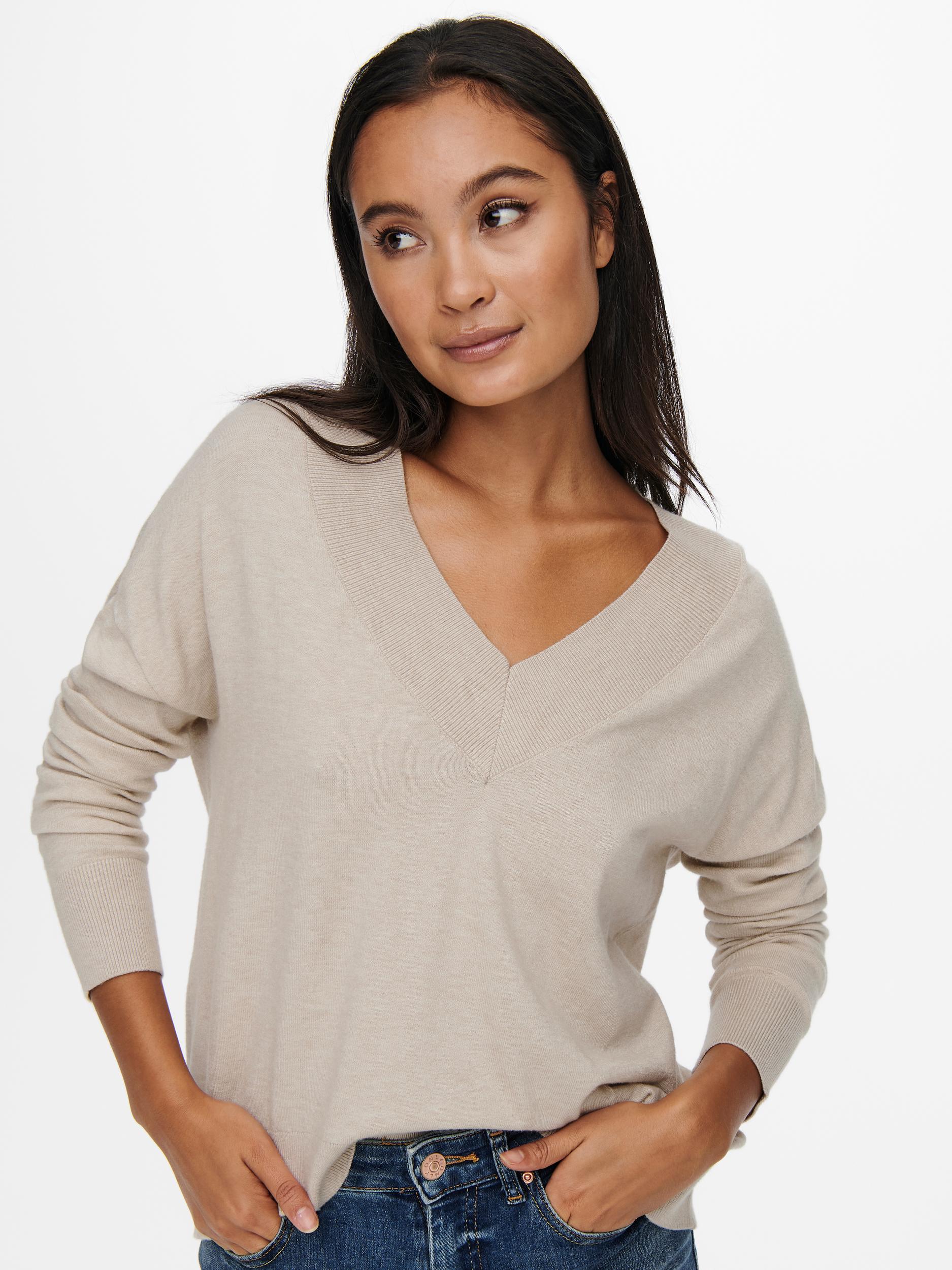 Kobiety Odzież ONLY Sweter Cozy w kolorze Beżowym 