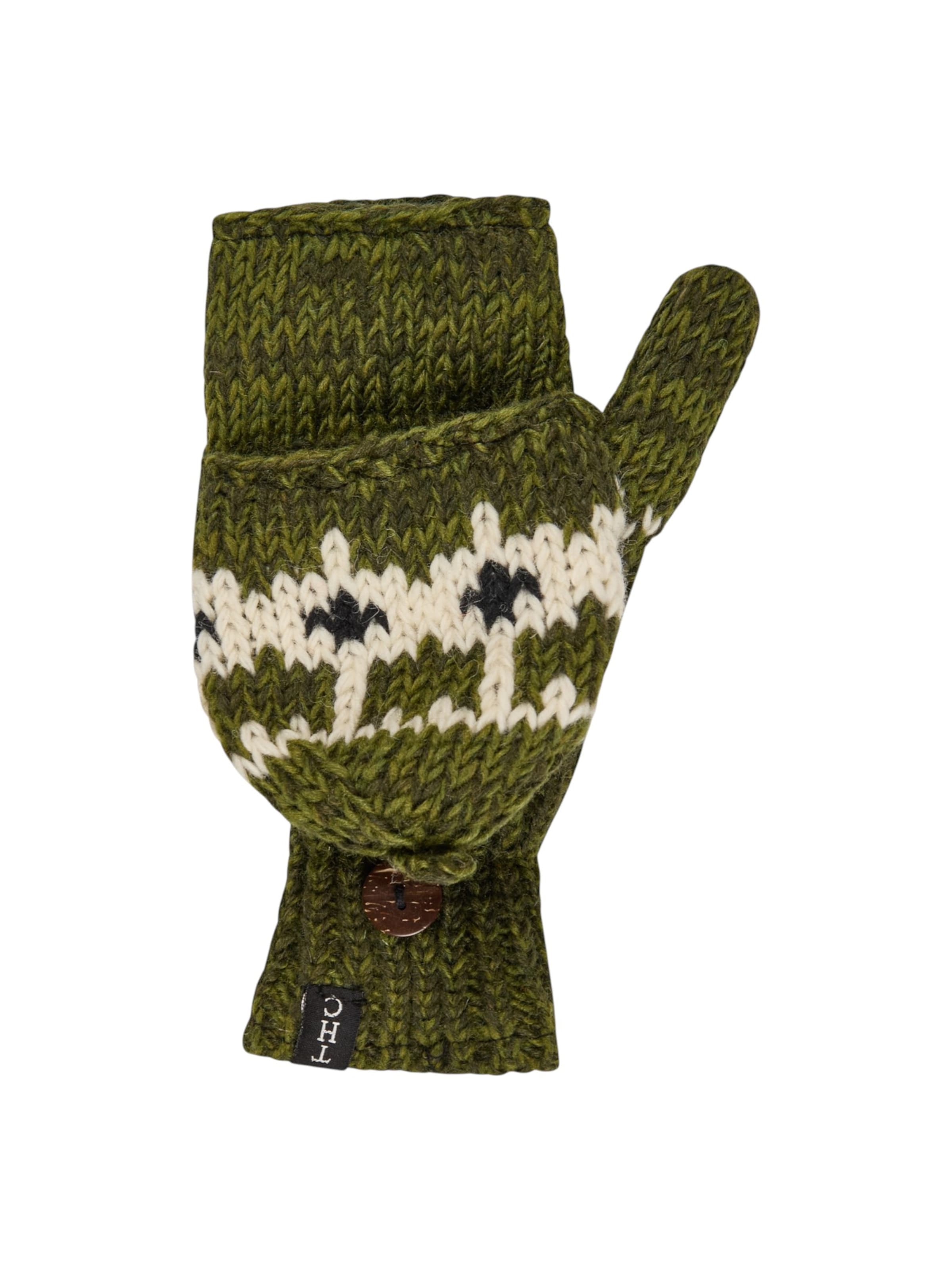 THC Natural Line Mittens in Green