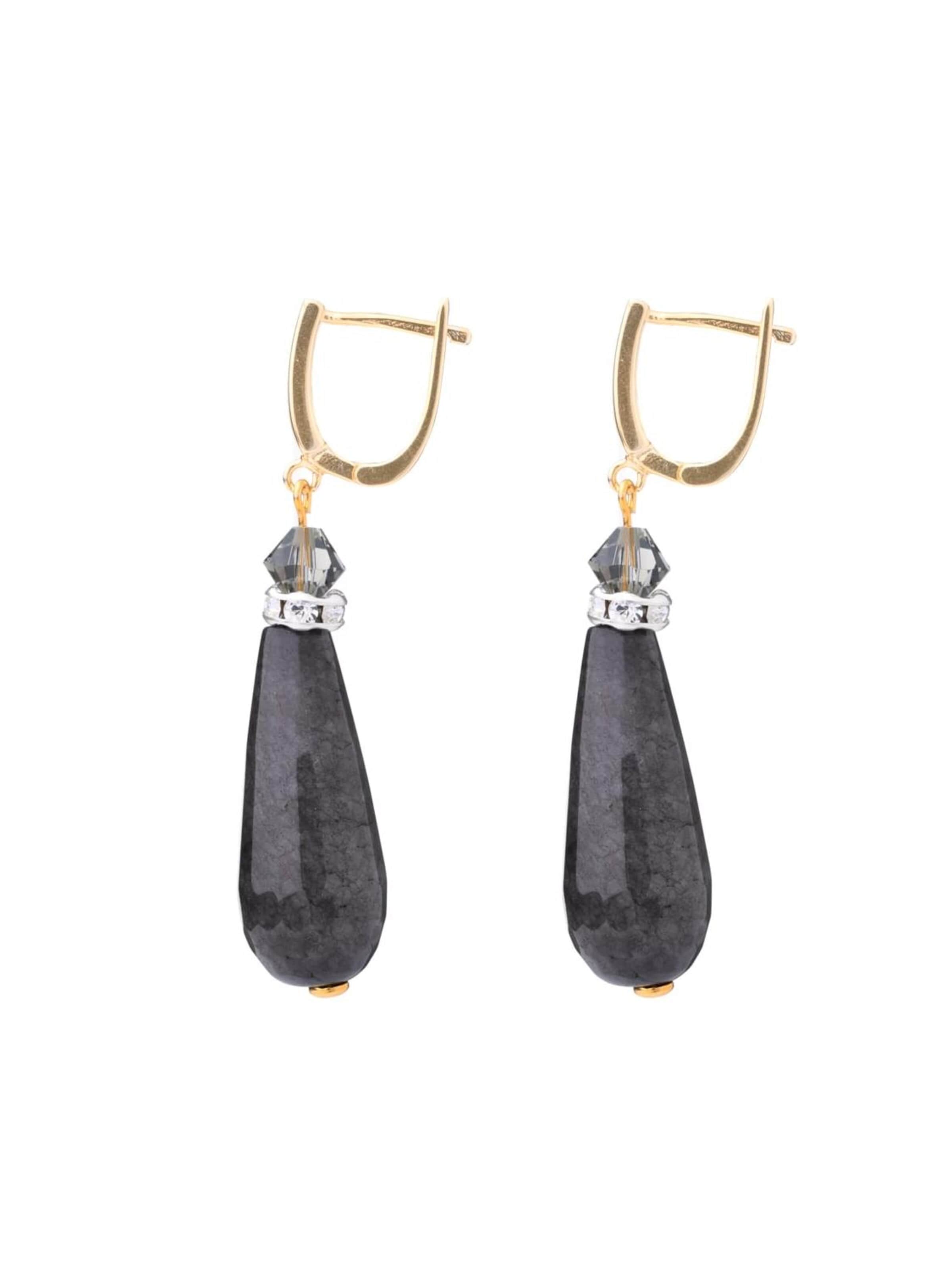 THE GEM STORIES JEWELRY Σκουλαρίκια 'Midnight Lumière Earrings' σε μαύρο