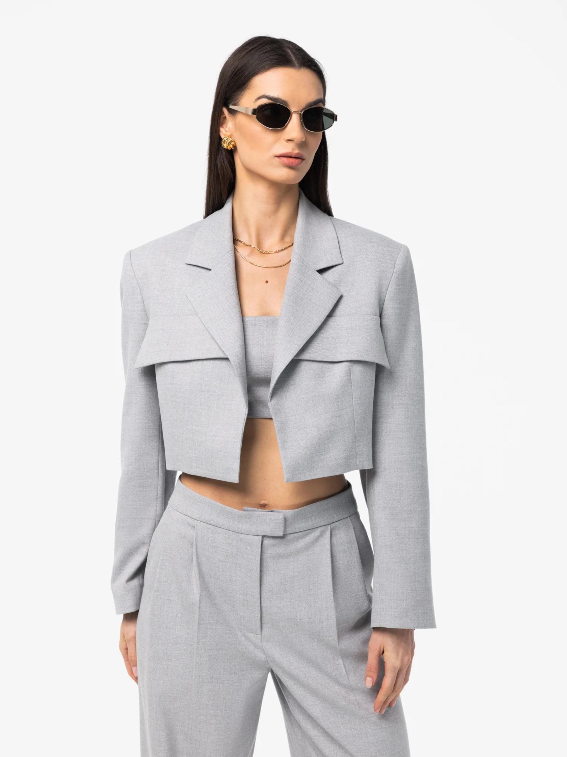 Blazer 'Theo' mandragora en gris : devant