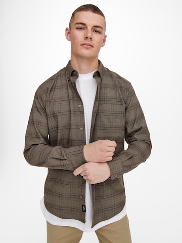 Only & Sons Regular Fit Skjorte 'Tino' i brun