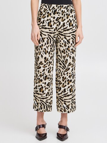 Regular Pantalon 'IHMARRAKECH' ICHI en marron : devant