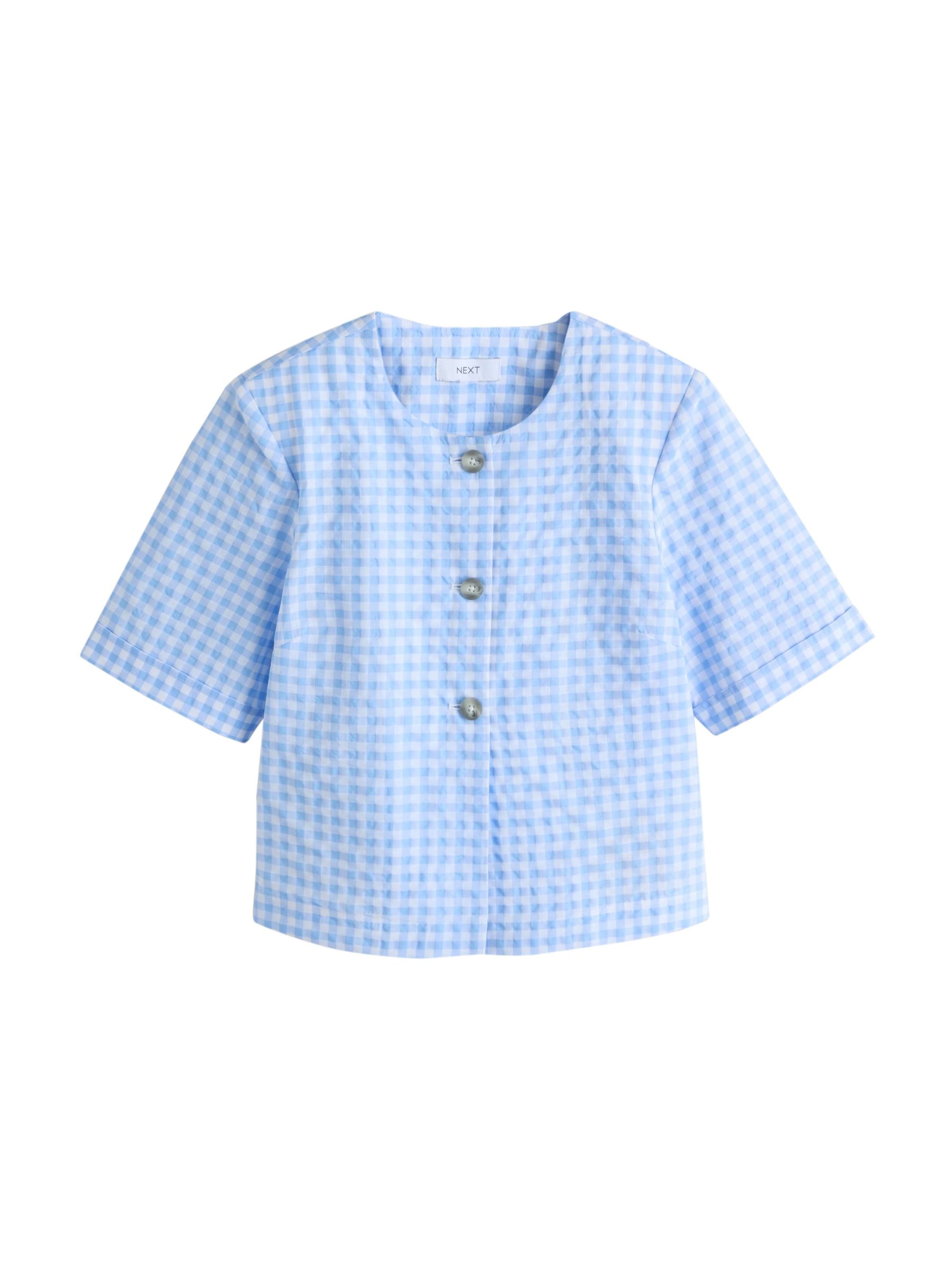 Next Blouse in de kleur Enziaan / Pastelblauw / Wit, Productweergave