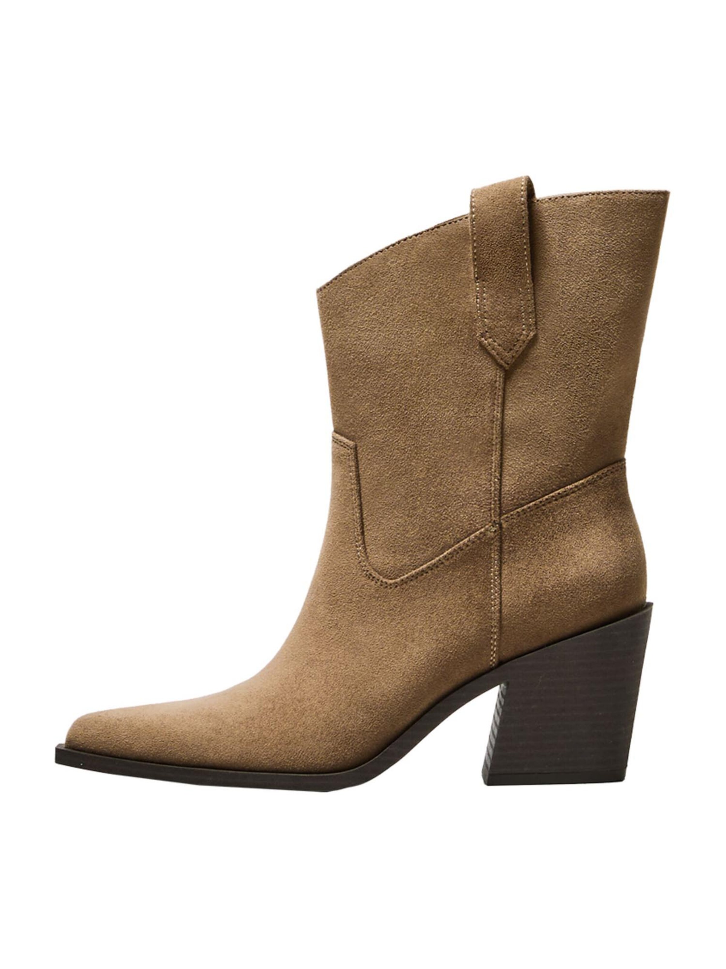 Bershka Kovbojské čižmy - Béžová