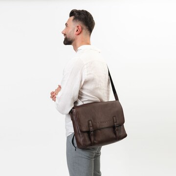 Farmhood Document Bag in Brown: front