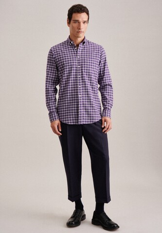 SEIDENSTICKER Regular fit Button Up Shirt 'Schwarze Rose' in Purple