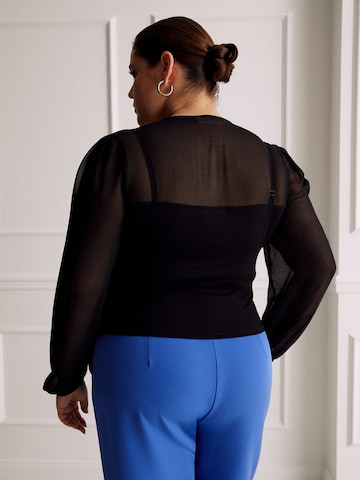 Guido Maria Kretschmer Curvy - Blusa 'Edna' em preto: atrás