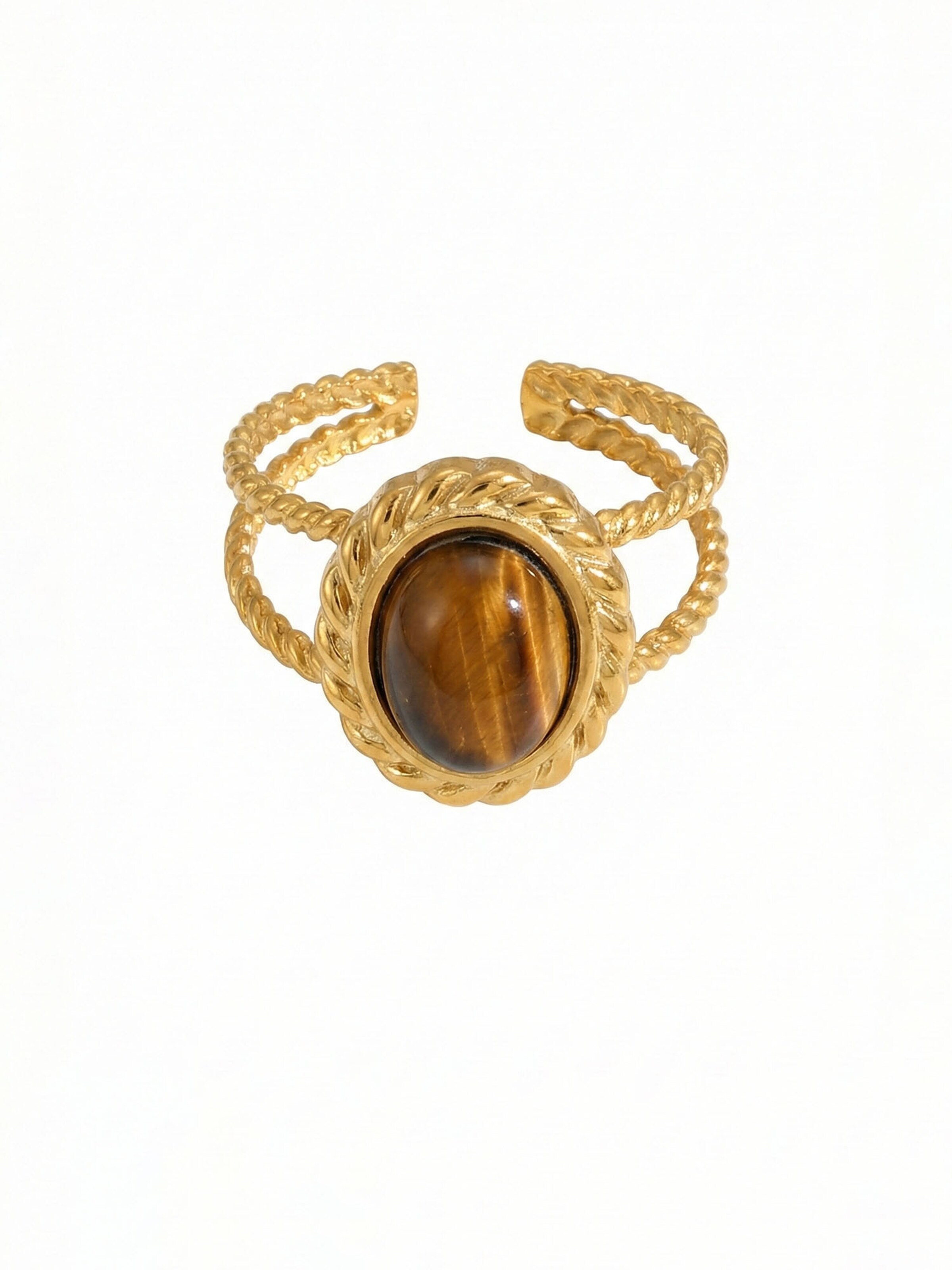 Nemomatheo Ring 'Rope Circle' in Brown: front