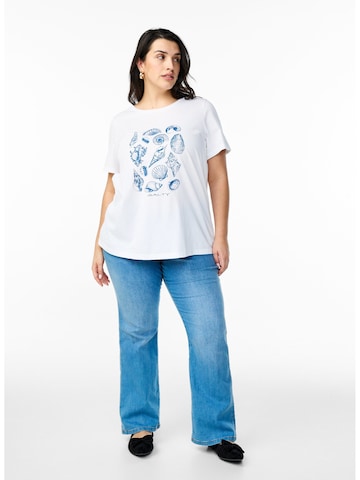 Zizzi T-shirt 'Vevelyn' in Weiß