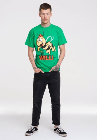 LOGOSHIRT T-Shirt 'Die Biene Maja – Willi' in Grün