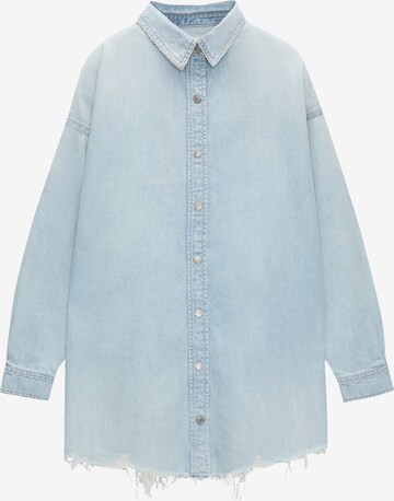 Pull&Bear Shirt dress in Blue: front