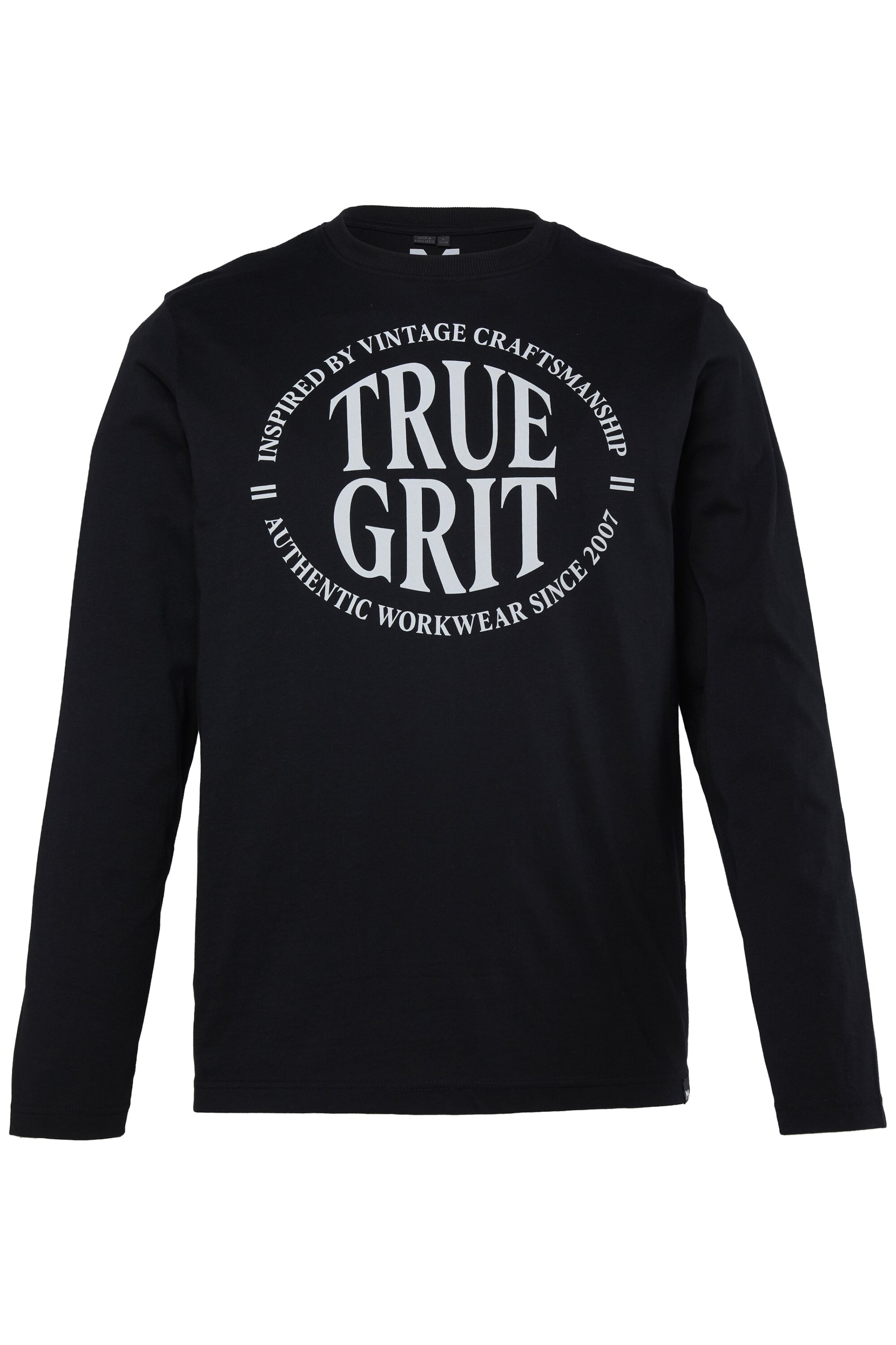 Men Plus Shirt in Zwart: voorkant