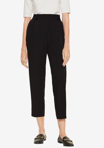 COMMA Loose fit Pleat-Front Pants in Black: front