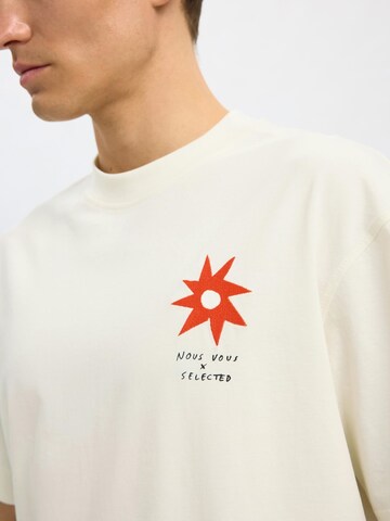 SELECTED Shirt 'Nous Vous x Selected' in Beige