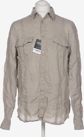 H&M Button Up Shirt in XL in Beige: front
