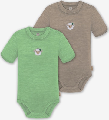 Barboteuse / body 'Tihoi' normani en marron : devant